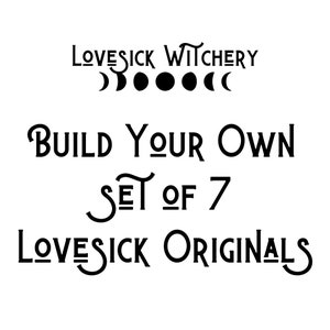 Set of 7 Lovesick Originals - you choose scents - your choice of perfume oil, body mist, or parfum