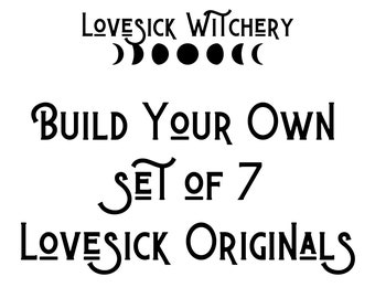 Set of 7 Lovesick Originals - you choose scents - your choice of perfume oil, body mist, or parfum