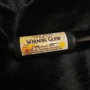 Warming Glow Oil - pain relief warming oil - essential oil muscle rub - oil rollerball or dropper
