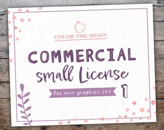 Commercial small license, limited commercial use, small business use license, for one graphics set