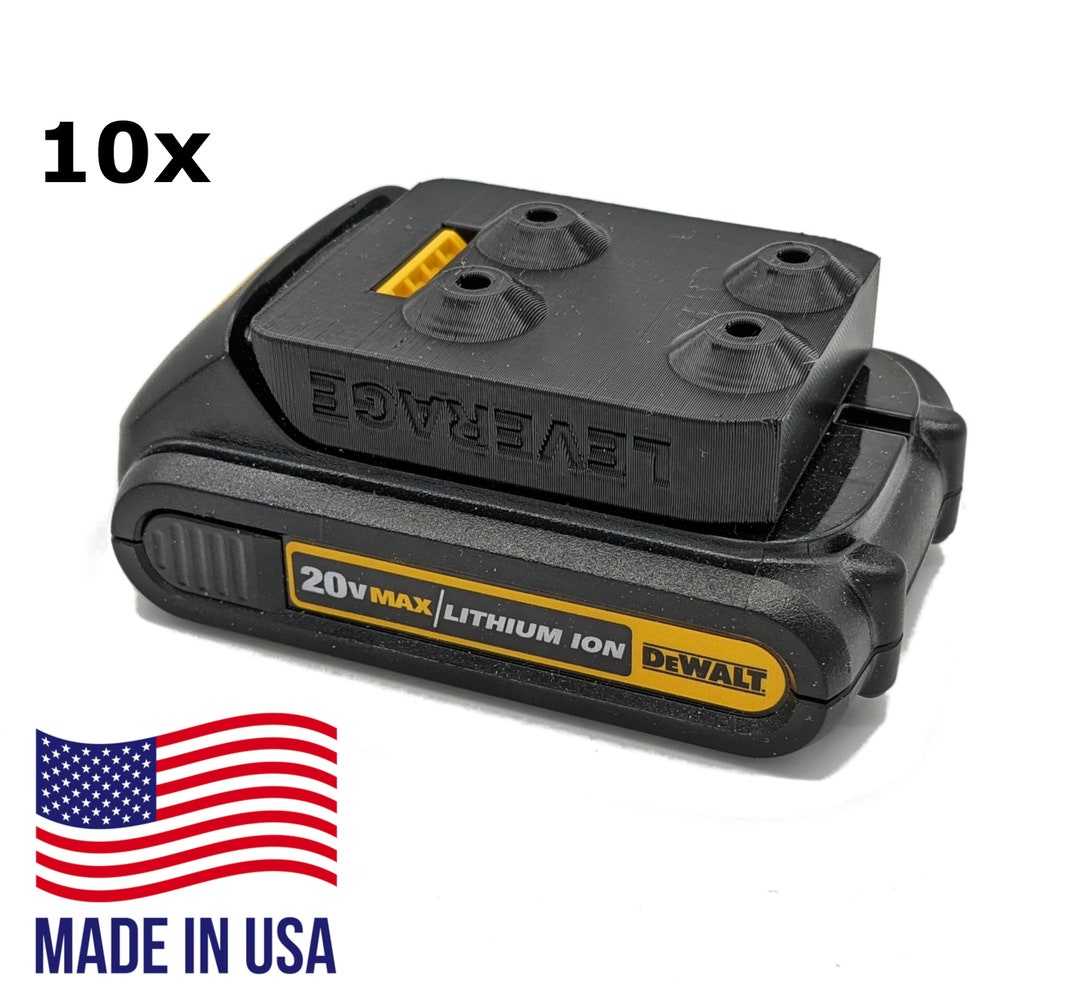 NEW DESIGN 10 Pack Dewalt 20V Battery Mounts / Hangers / Holders Made