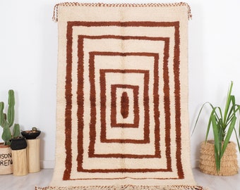 Fabelhafter Marokkanischer Teppich, Beni Ourain Teppich, Labyrinth Teppich, 150x250