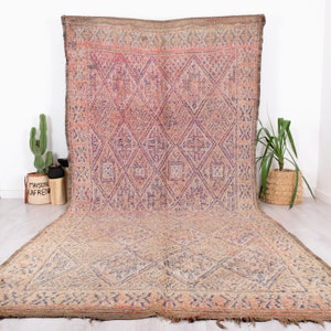 Vintage Beni Mguild Rug, Authentic Moroccan Rug, 6.6 FT x 13.5 FT
