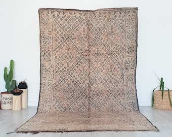 Vintage Lila Beni Mguild Teppich, Authentischer marokkanischer Teppich, Vintage Boujaad Teppich, 200x3 m
