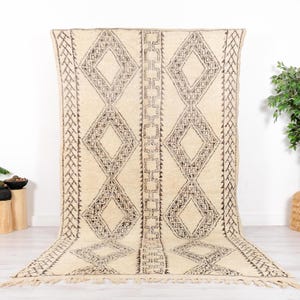 Vintage Moroccan Rug, Beni Ourain Rug 6x10 FT