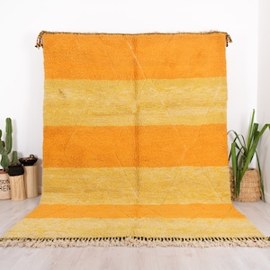 Authentic Moroccan Rug, Orange Beni Ourain Rug 7x10 ft