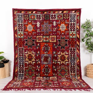 Tapete marroquino vintage, tapete Boujaad autêntico, 6 x 9 pés