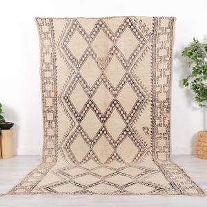 Vintage Beni Ourain Rug, Authentic Moroccan Rug, 6x10 FT