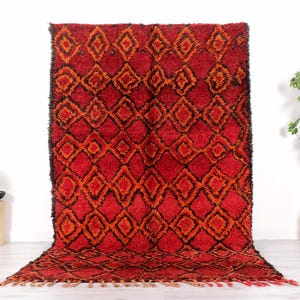 Vintage Boujaad Rug, Authentic Moroccan Rug, 6x9 FT