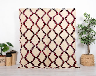 ヴィンテージモロッコラグ、本物のピンクアジラルラグ 6 x 13フィート