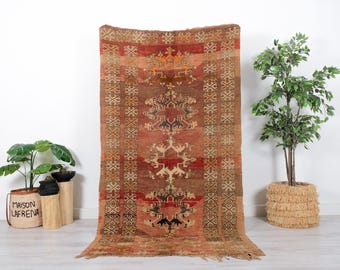 Vintage Rug, 4x8 Ft Area Rugs, Turkish Rug, Muted Oushak Rug, Rugs for ...