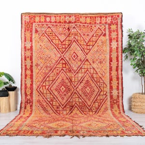 Vintage Beni Mguild Rug, Authentic Moroccan Rug, 7x10 FT
