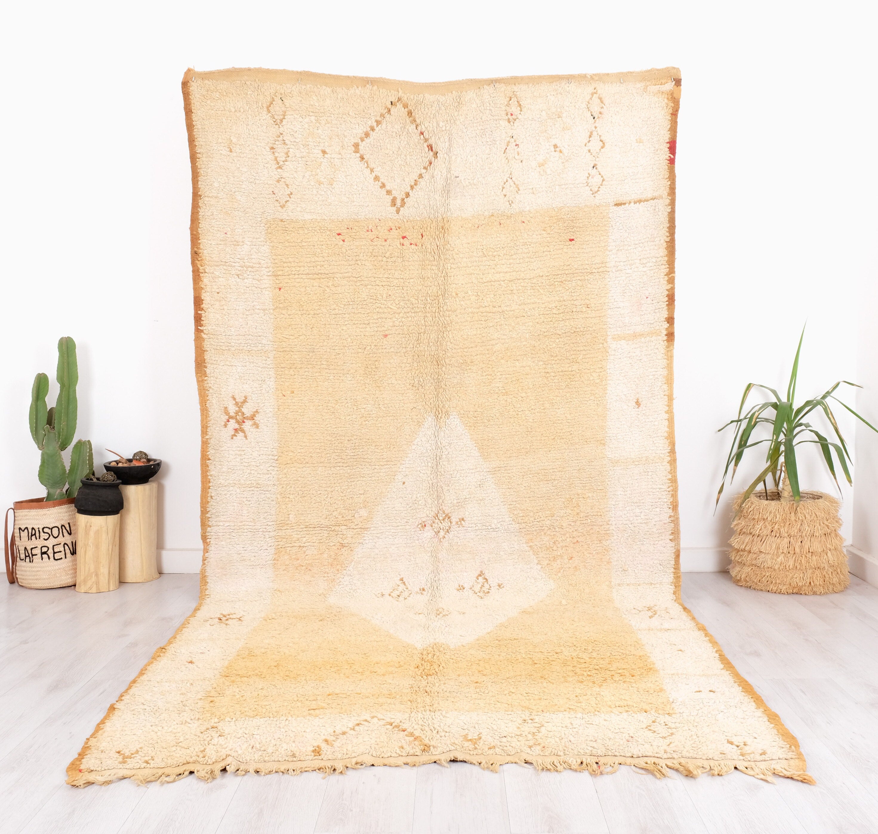 Vintage Yellow Moroccan Rug, Authentic Boujad Rug, 6x11 FT - Etsy