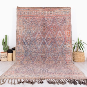 Vintage Beni Mguild Rug, Authentic Moroccan Rug, 7x11 FT