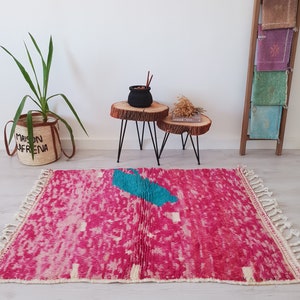 Purple Beni Ourain Rug, Small Moroccan Rug, 3.2 ft x 5.0 ft