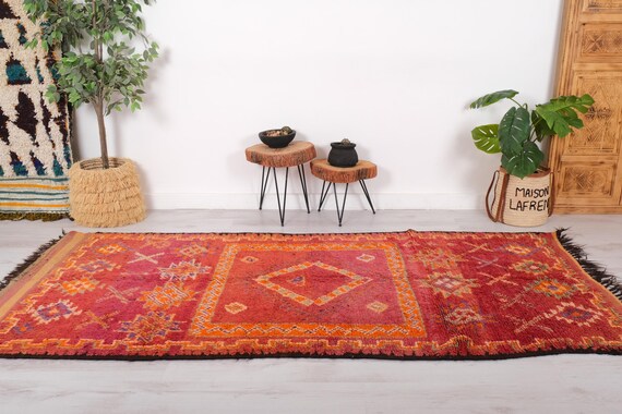 Vintage Marokkanischer Teppich, Authentischer Boujaad Teppich, 1,50 x 2,50 cm