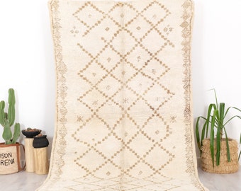 Vintage Beni Ourain Rug, Authentic Moroccan Rug, 5.3 FT x 8.6 FT