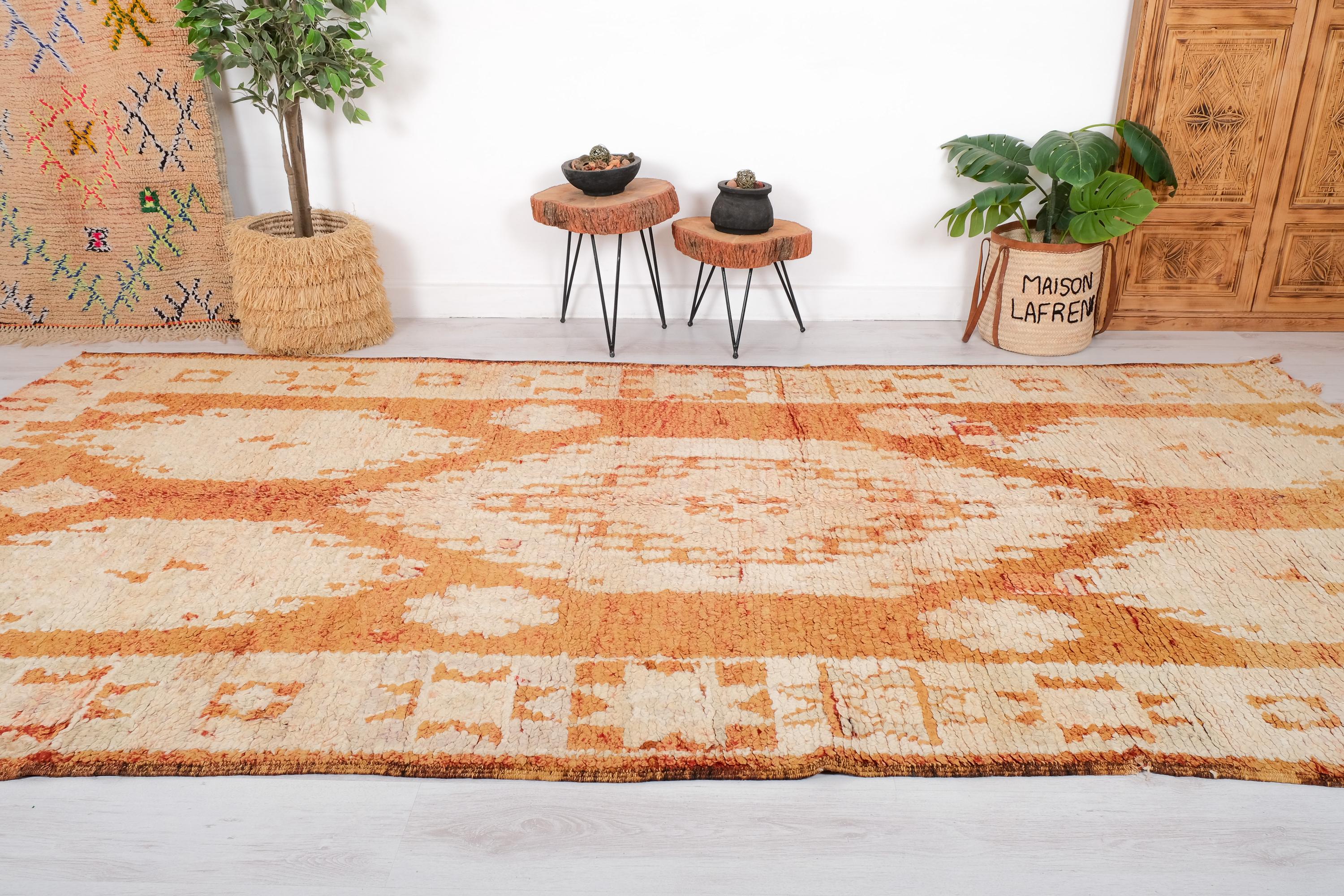 ヴィンテージモロッコラグ、素晴らしいブージャードラグ、6 x 12