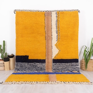Authentic Moroccan Rug, Orange Beni Ourain Rug 7x10 ft