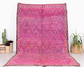 Vintage Purple Beni Mguild Rug, Authentic Moroccan Rug, 6.7 FT x 10.5 FT