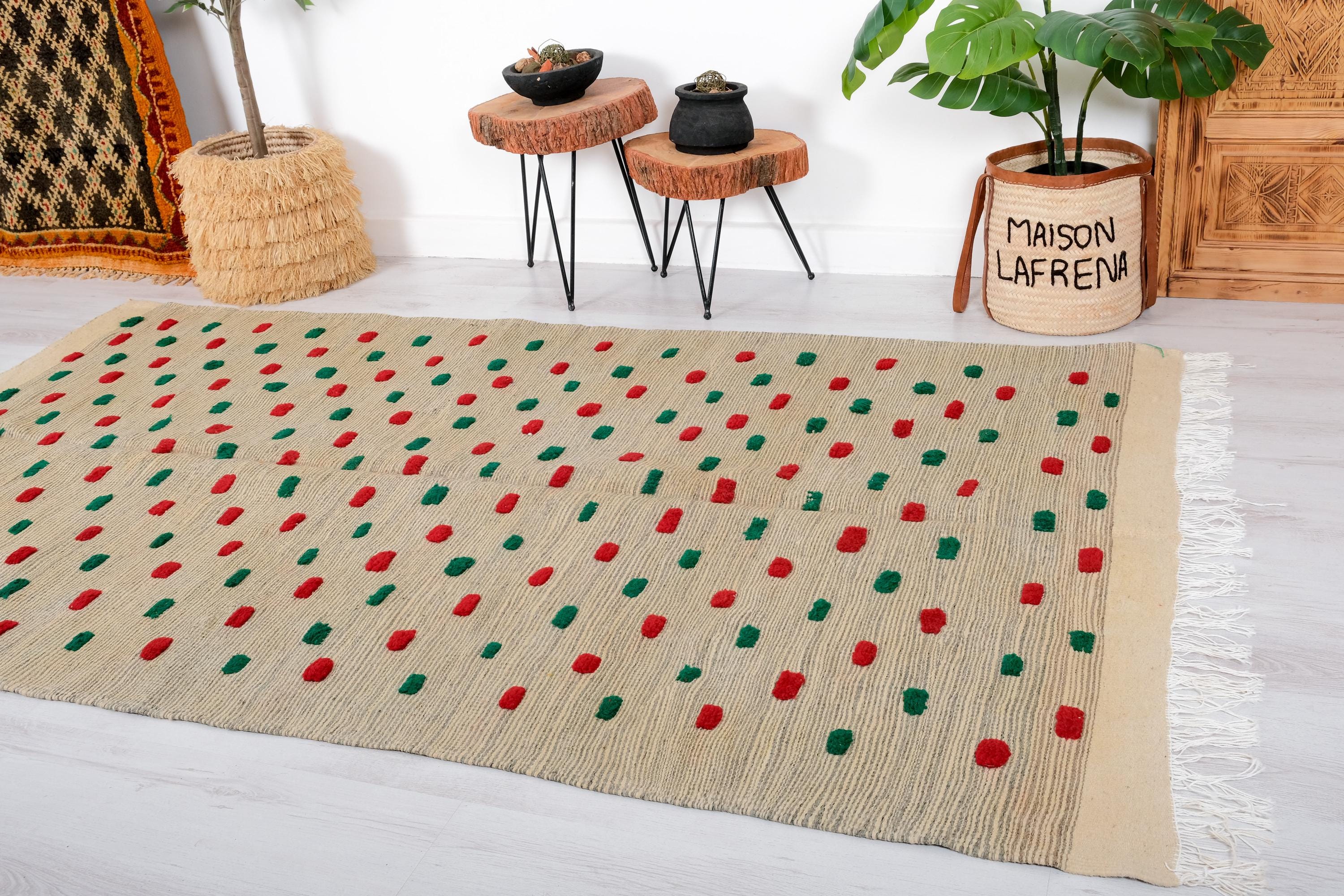 Vintage Taznakht Rug, Authentic Kilim Moroccan Rug, 5x8 FT - Etsy