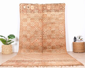 Vintage Pink Boujaad Rug, Authentic Moroccan Rug, 6x12 FT