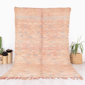 Vintage Moroccan Rug, Pink Boujaad Rug, 6x10 FT