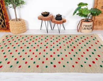 Vintage Taznakht Rug, Authentic Kilim Moroccan Rug, 5x8 FT - Etsy