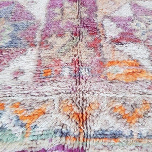Vintage Marokkaans tapijt, authentiek paars Boujaad tapijt, 6.0 FT x 10.8 FT afbeelding 4