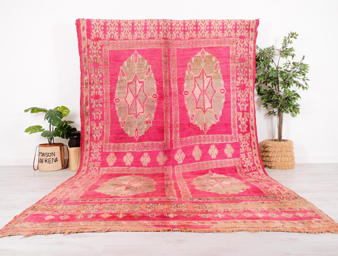 7x12 Rug Vintage Moroccan Rug, Oversized Boujaad Rug, 7x12 FT - Etsy