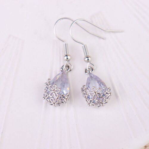 Gold Plated Crystal Teardrop Drop Earrings, Hook Earrings, Drop Earrings, Crystal Earrings, Jewelry Gifts for Women, Gifts for shops Bridesmaids