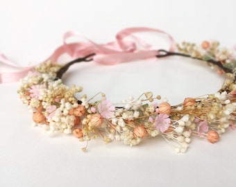 Pink child flower crown, Child flower crown, flower girl crown, Blush flower girl crown, Children headband, Flower girls, Baby blush crown