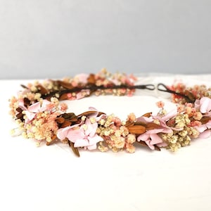 Blush pink flower crown, Pastel pink flower wreath, flower hair wreath, romantic flower crown, Natural floral crown, Child flower crown,