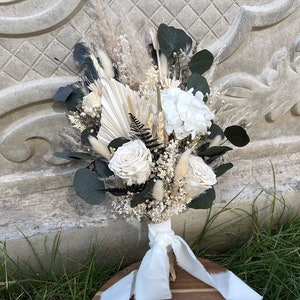 Bridal bouquet Green & White bridal bouquet wedding bouquet wedding flower bridal flower boho bridal bouquet dried bridal bouquet