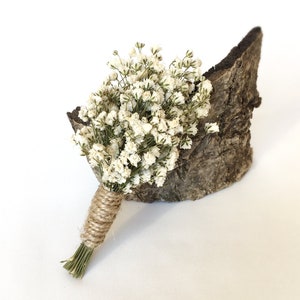 Baby's breath boutonniere, Dried flowers Boutonniere, male boutonniere, wedding boutonniere,Men's wedding boutonniere, Groomsmen boutonniere