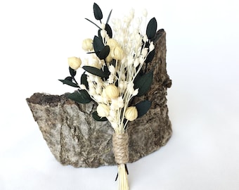 Dried Eucalyptus Boutonniere, Rustic Groom Wedding Flower