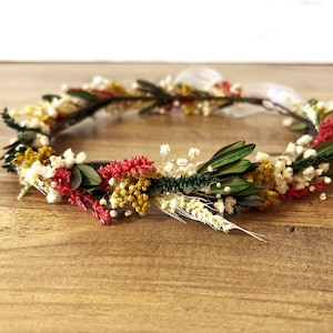 Colorful flower crown, Dry flower crown, wildflower crown, Baby&#39;s breath crown, Rustic crown, Children&#39;s flower crown, bohemian hair wreath