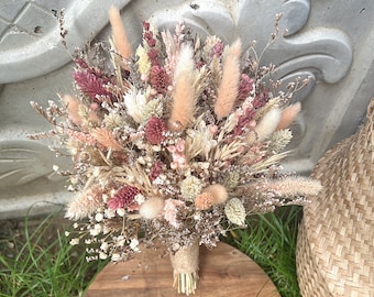 Blush pink Wedding Bouquet Dried flower Bouquet Floral bridal Bouquet Preserved Flowers blush pink Bouquet Bridesmaid Bouquet Gift