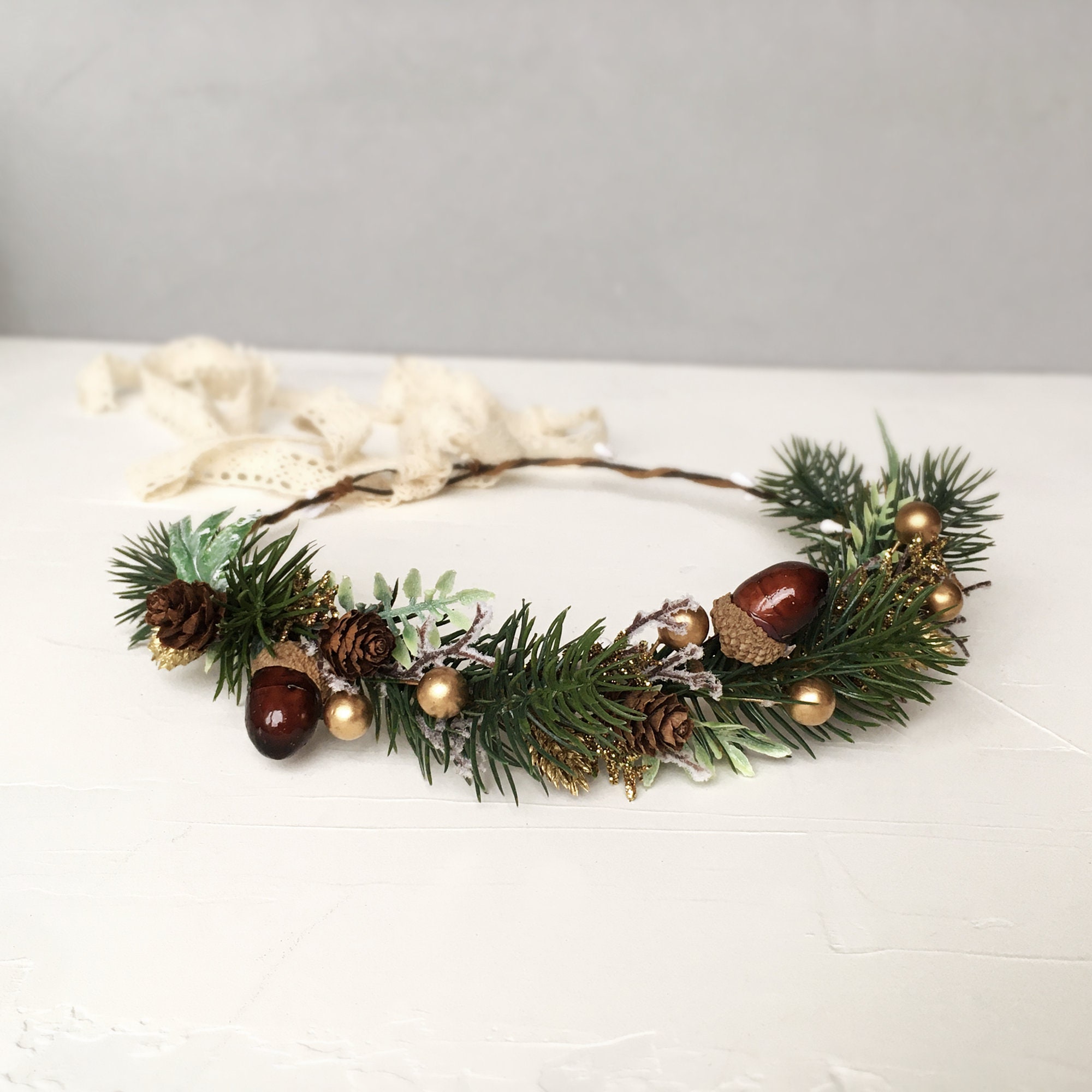 Christmas Hair Accessories Winter Hair Crown Winter Flower Etsy