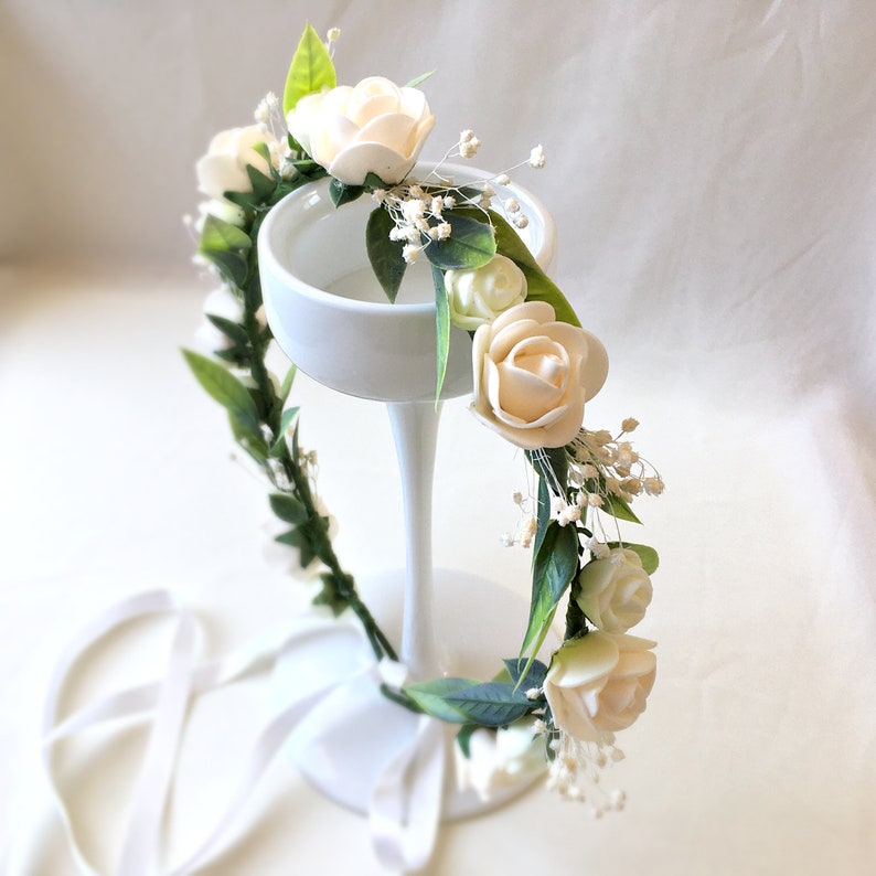 White Flower Crown White Rose Flower Crown Buttercup Etsy
