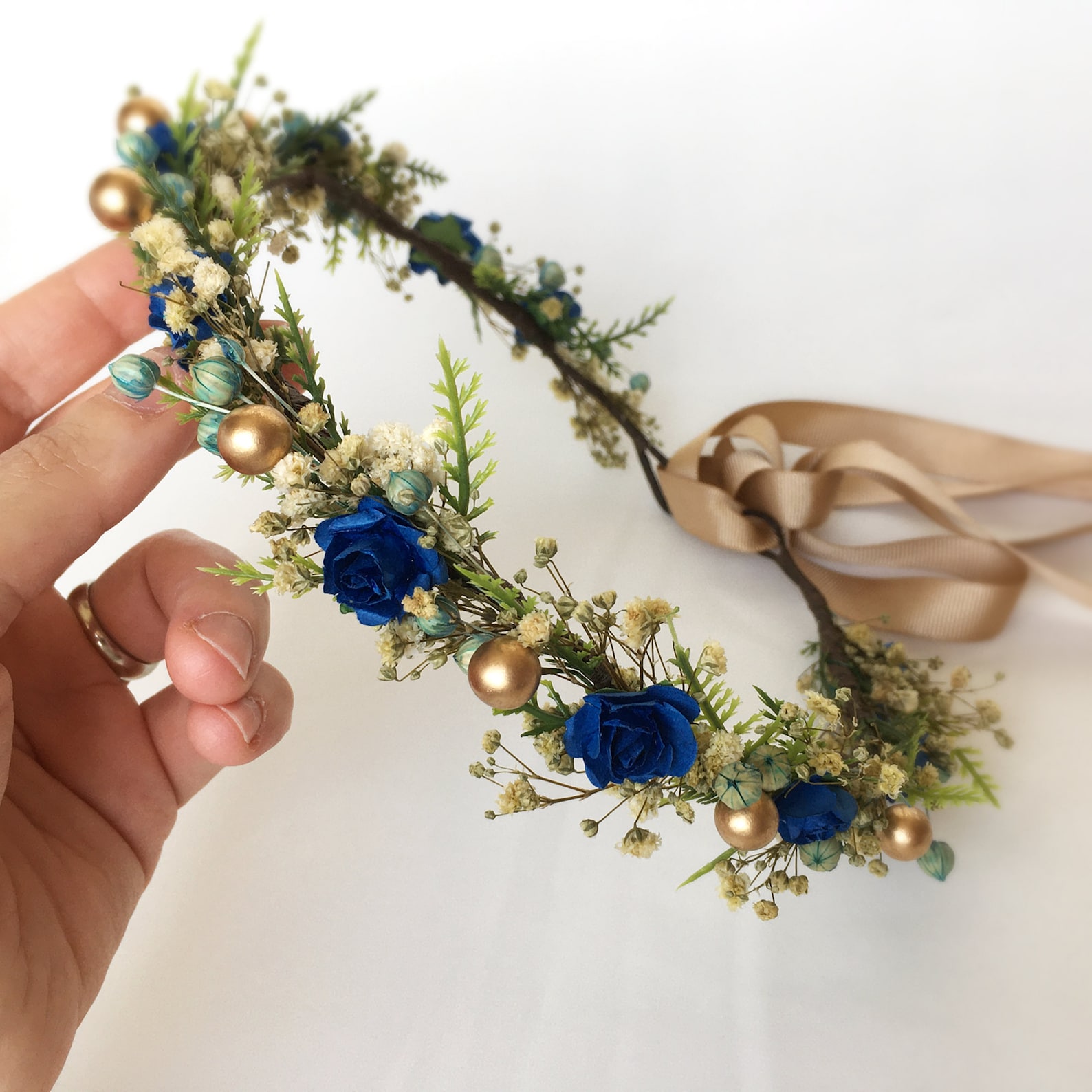 Flower Lane Navy Handmade Birthday Crown main image 1