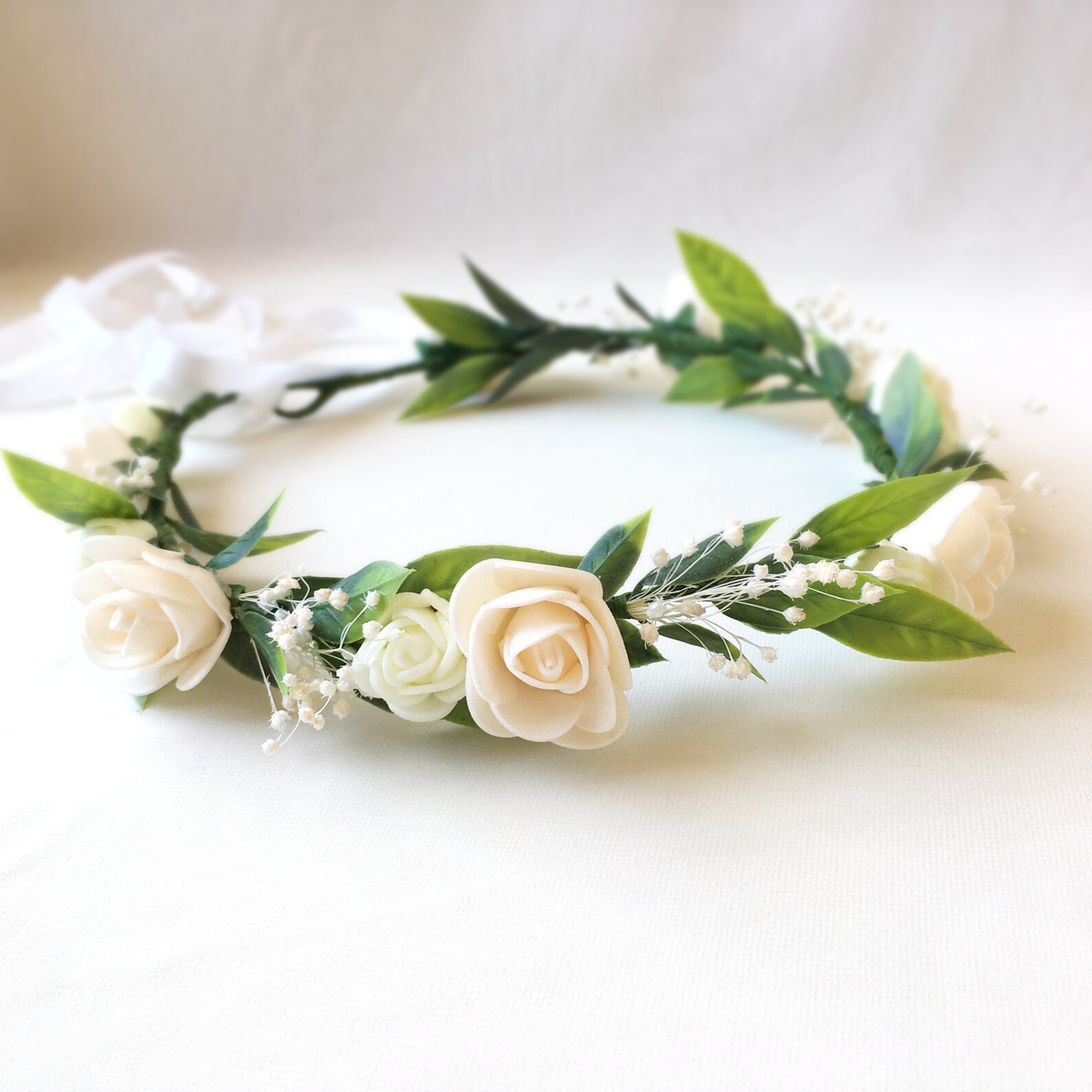 White Flower Crown White Rose Flower Crown Buttercup Etsy