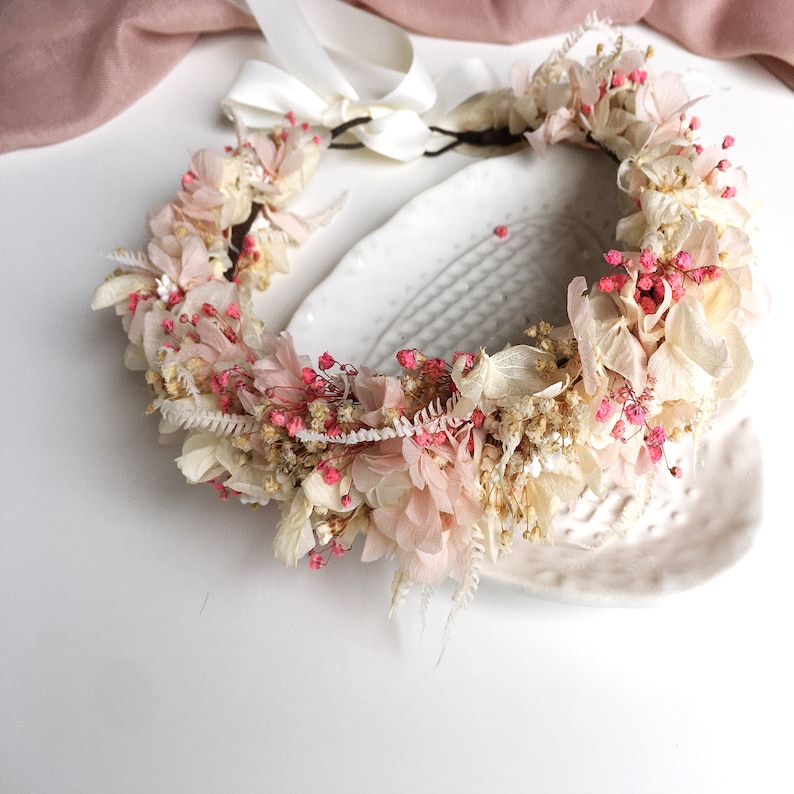 Wedding Floral headpiece Blush light pink Boho flower crown Bridal flower crown Flower crown Wedding crown pink flower bridal crown