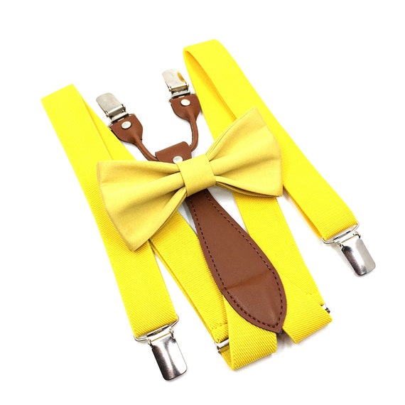 Yellow bow tie and suspenders setBow tie and suspenders set Etsy