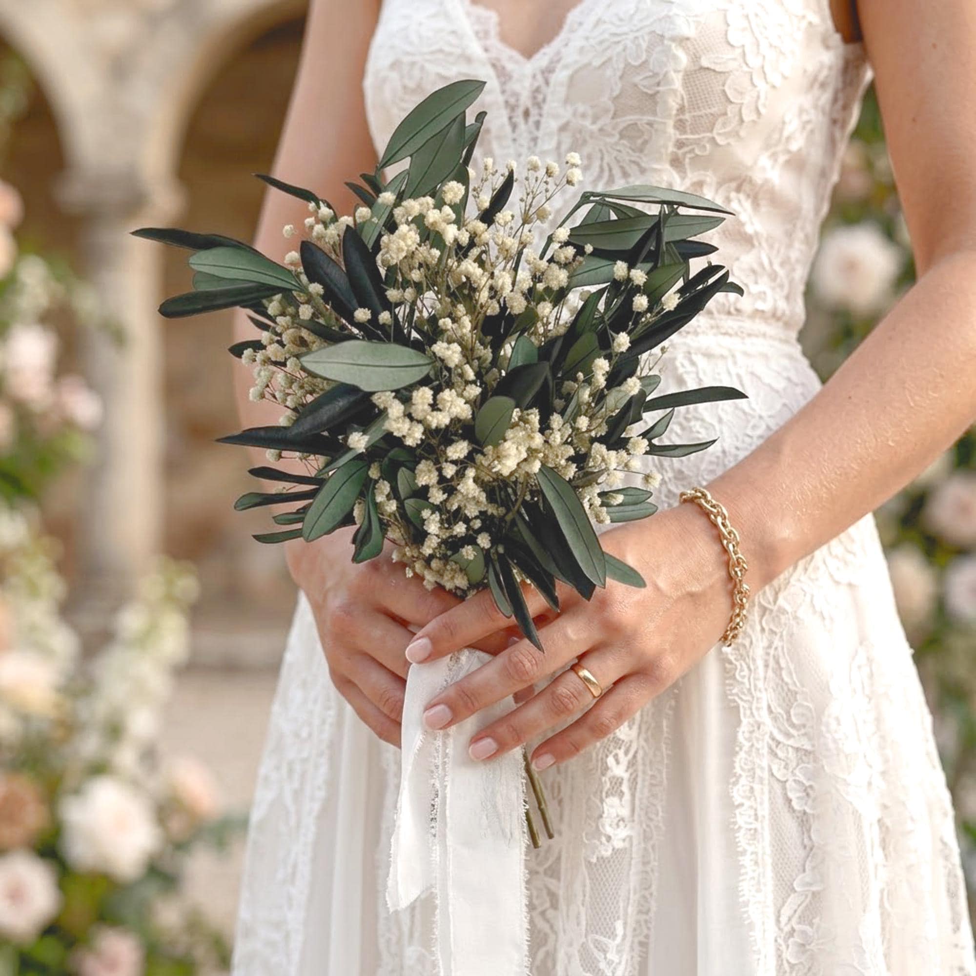 bouquets for green bridesmaid dresses Olive 366MM