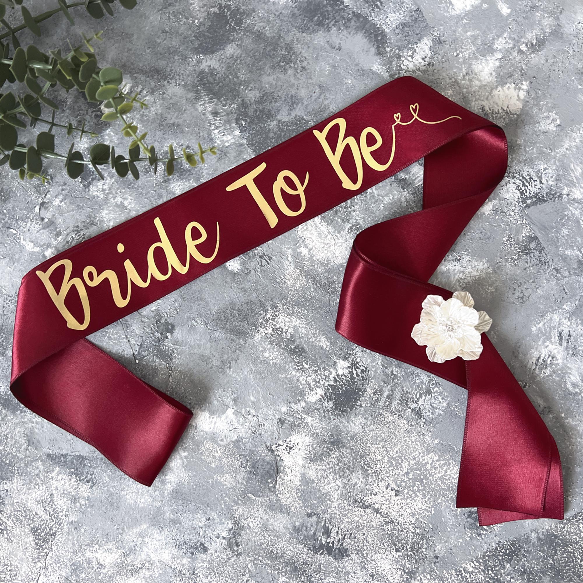 Personalized Bachelorette Sash: Emerald Green & Gold, Bride To Be