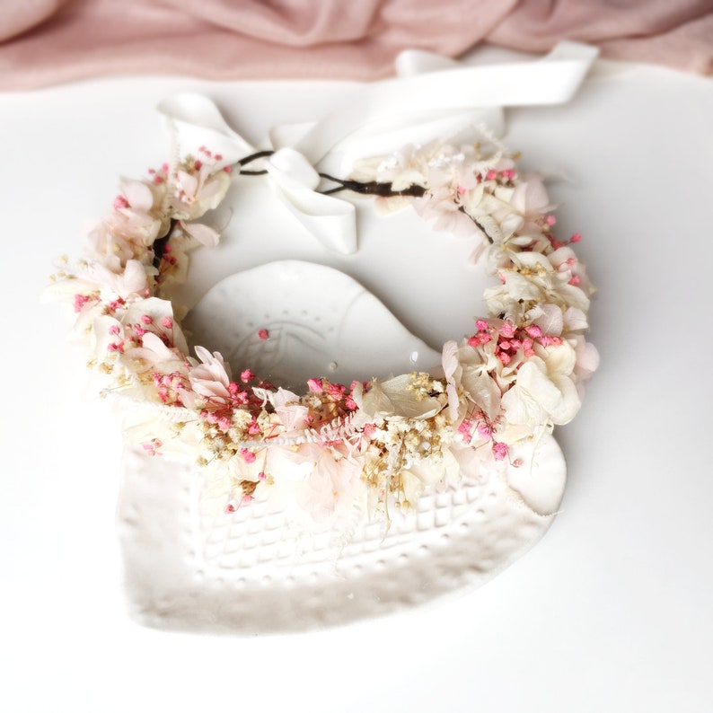 Wedding Floral headpiece Blush light pink Boho flower crown Bridal flower crown Flower crown Wedding crown pink flower bridal crown