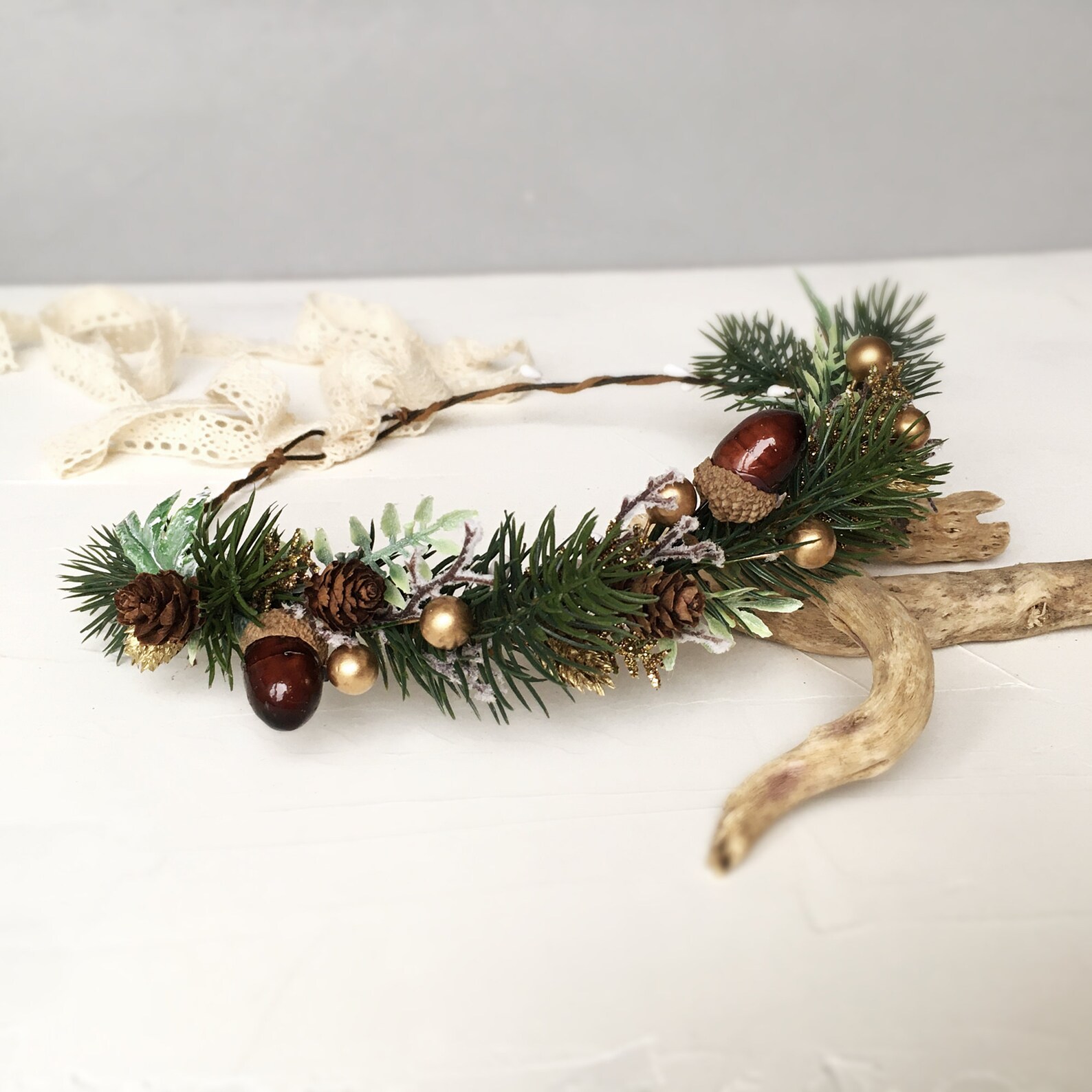 Christmas Hair Accessories Winter Hair Crown Winter Flower Etsy