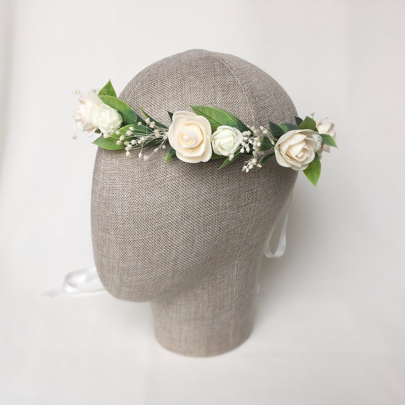 White Flower Crown White Rose Flower Crown Buttercup Etsy