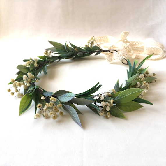 Green Leaf Headband Green Leaf Bridal Crown Olivia Flower Crown